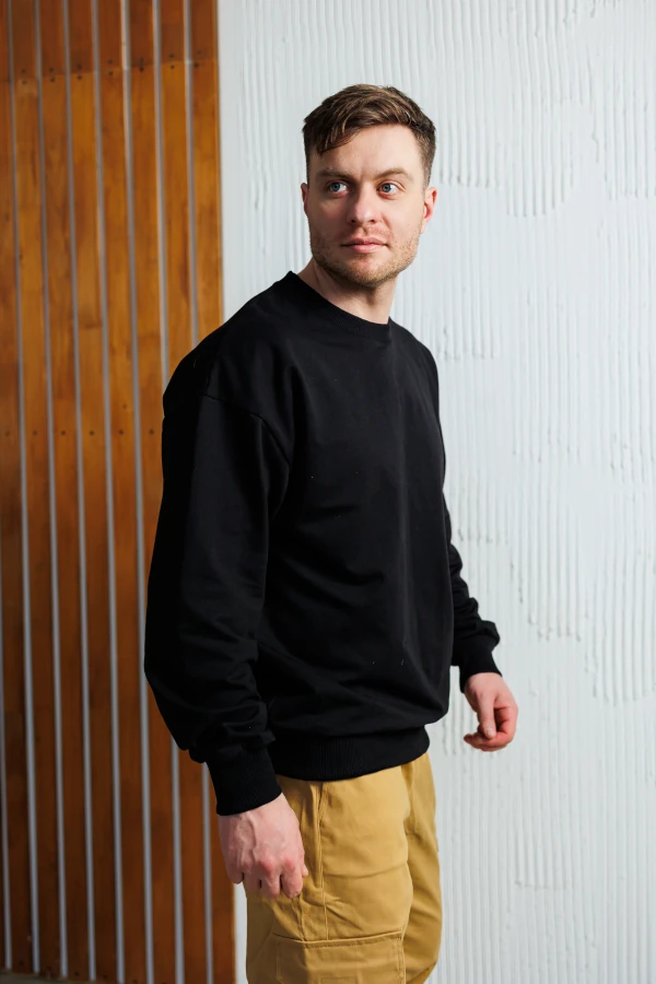 Black Sweater with Cargo Pants - Image 1
